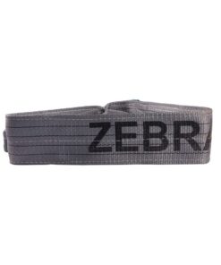 Grey Zebra webbing sling label close-up