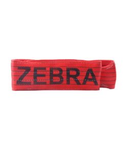 Red Zebra webbing sling label close-up