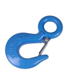 Blue eye sling hook with safety latch