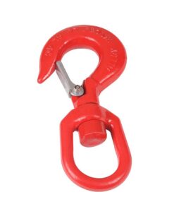 Red swivel safety hook with latch