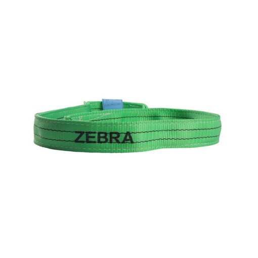 Green Zebra webbing sling label close-up