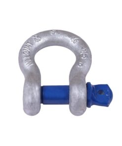 Galvanised Sealinkers bow shackle with blue screw pin