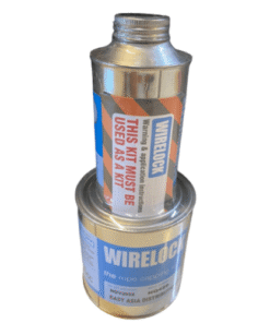 Wirelock socketing compound kit, two stacked tins