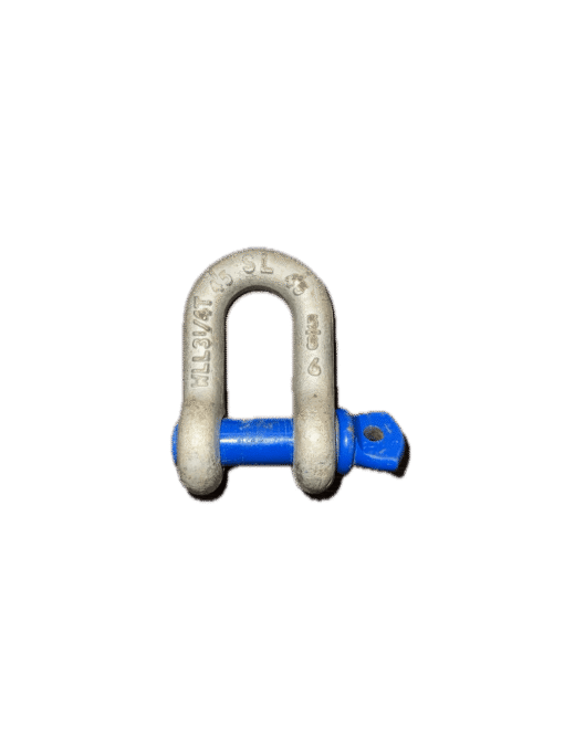 Galvanised dee shackle with blue screw pin