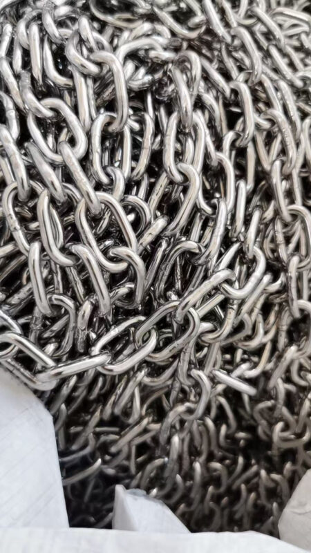A mass of stud link anchor chain