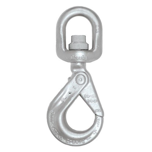 Crosby 9/32" (1/4") - 5/16" S-13326 Shur-Loc Grade 100 Self-Closing Swivel Hook - 5700 lbs WLL - #1004413