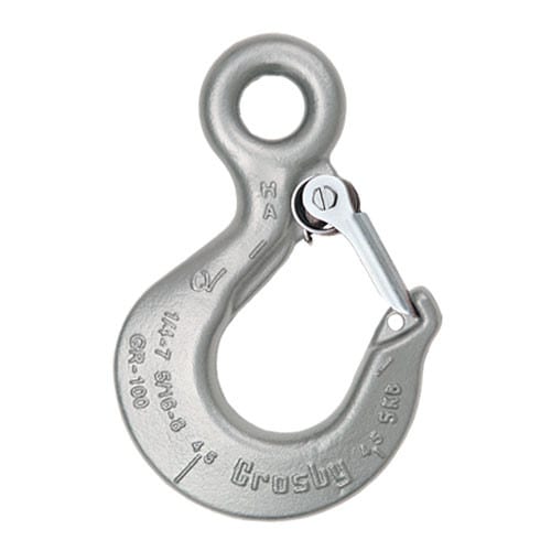 Crosby L-1327 5/8" Grade 100 Eye Sling Hook w/ Latch - 22600 lbs WLL - #1025896