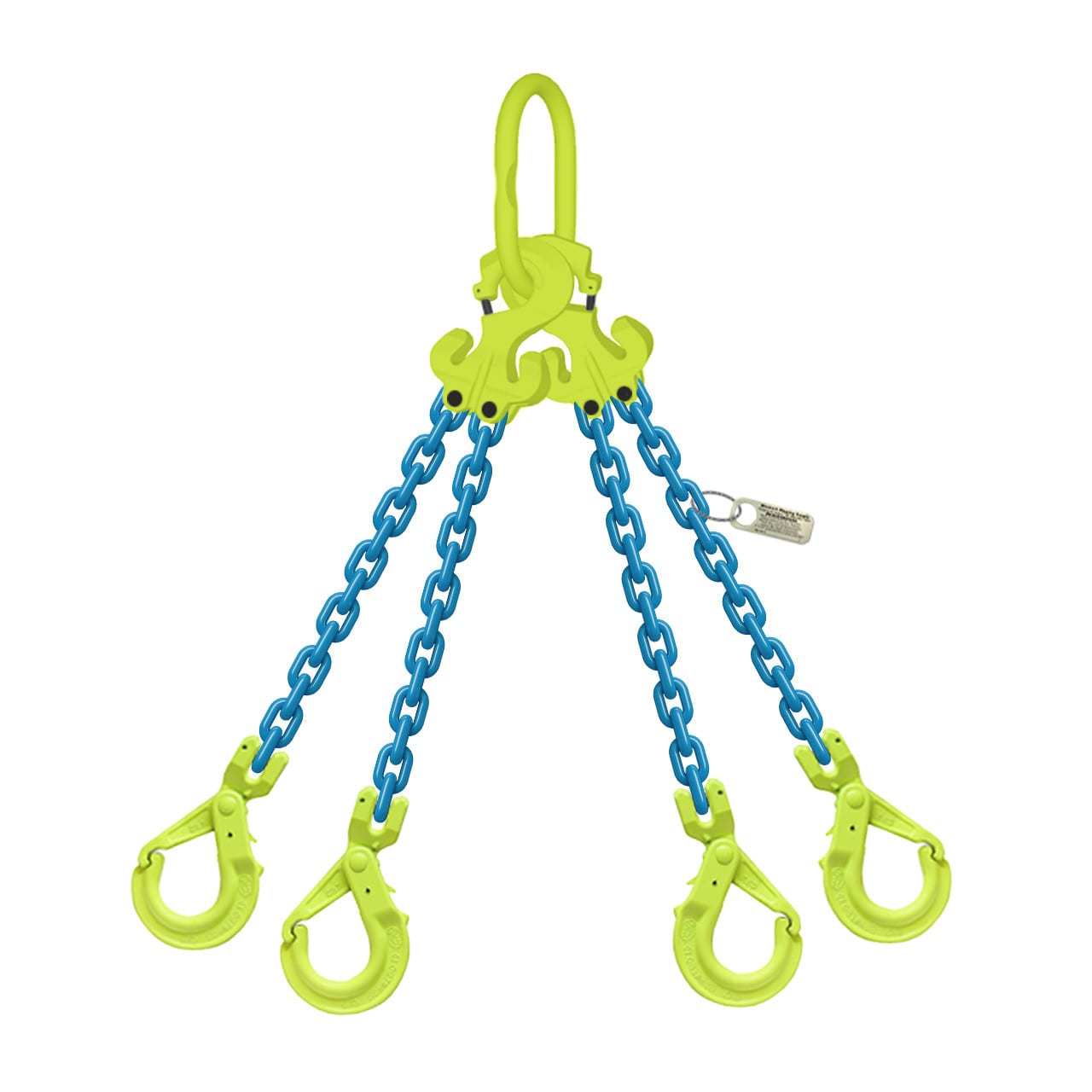 Gunnebo 3/8" x 15 ft TG4-GBK GrabiQ Adjustable 4-Leg Grade 100 Chain Sling - 22900 lbs WLL