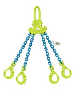 Gunnebo 3/8" x 5 ft TG4-GBK GrabiQ Adjustable 4-Leg Grade 100 Chain Sling - 22900 lbs WLL