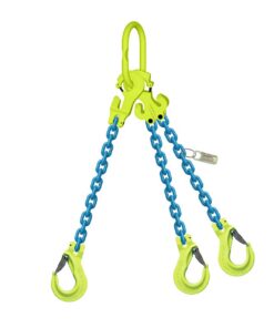Gunnebo 5/16" x 15 ft TG3-EGKN GrabiQ Adjustable 3-Leg Grade 100 Chain Sling - 14800 lbs WLL