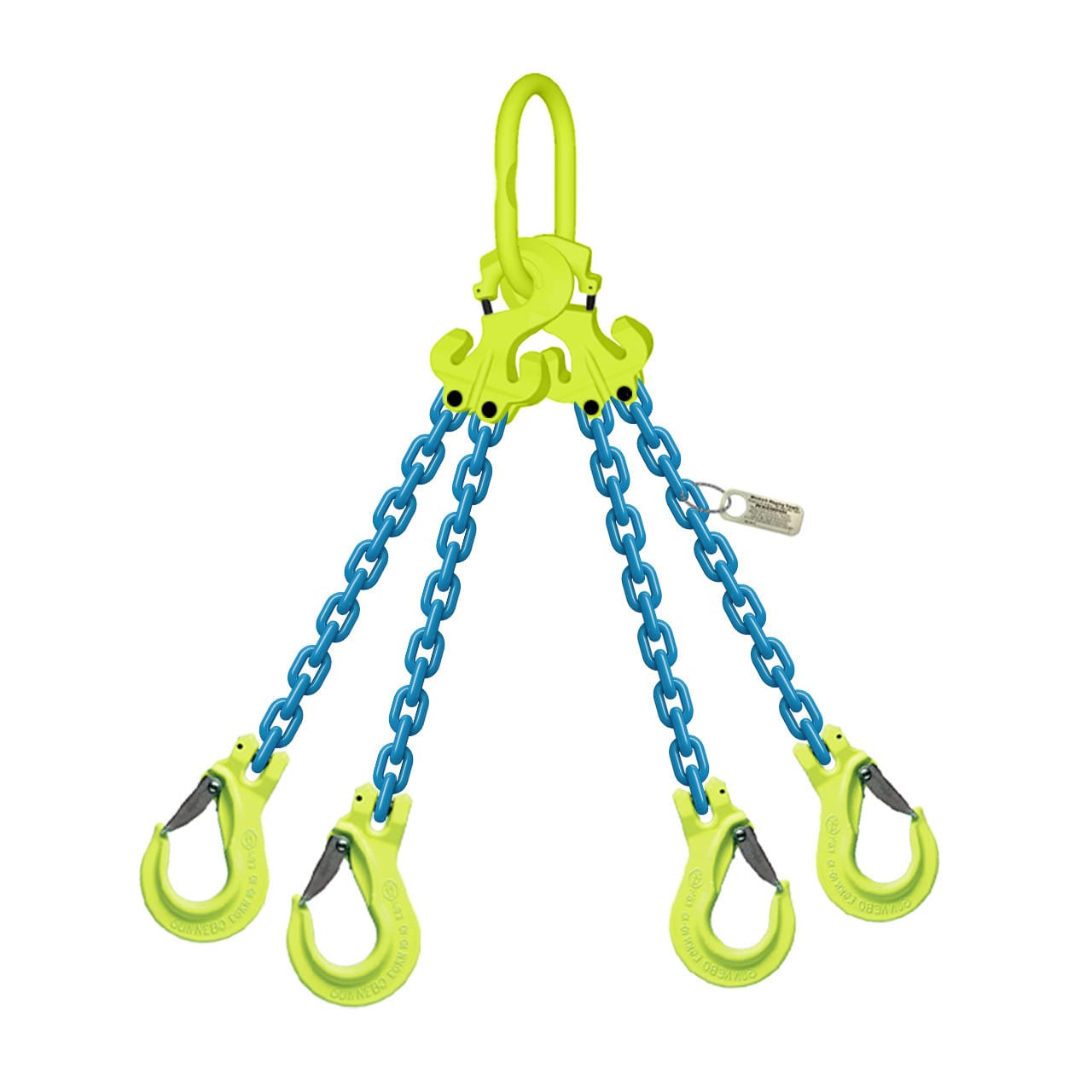 Gunnebo 5/16" x 15 ft TG4-EGKN GrabiQ Adjustable 4-Leg Grade 100 Chain Sling - 14800 lbs WLL