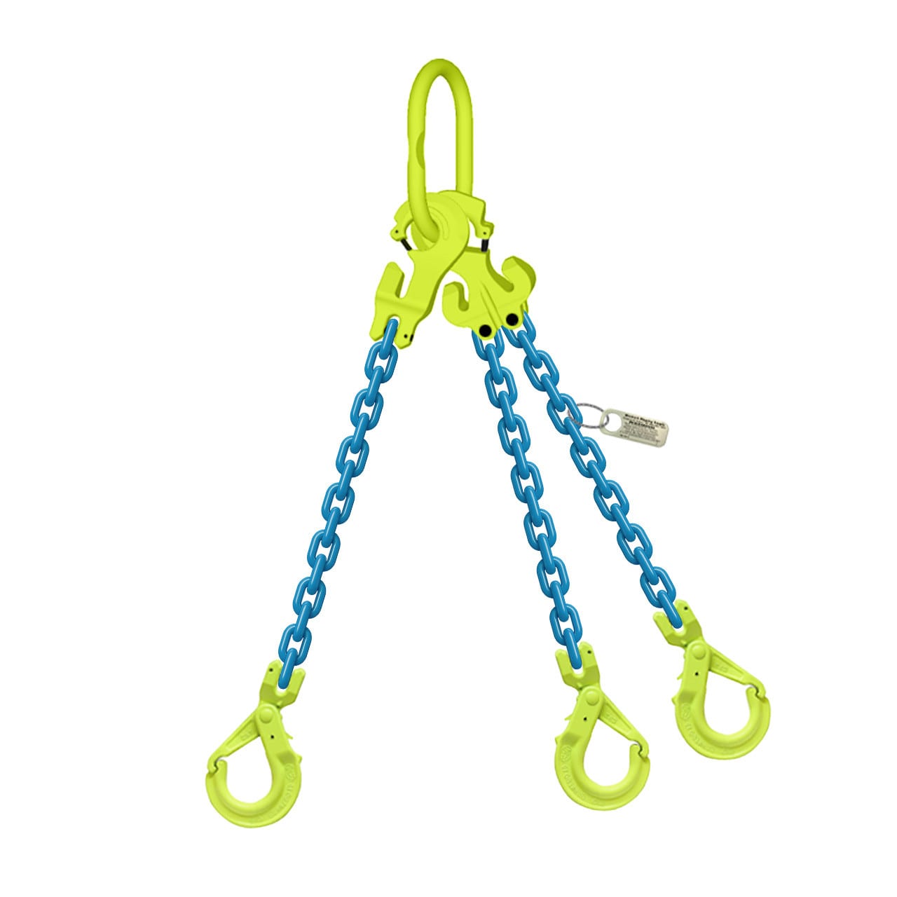 Gunnebo 5/8" x 10 ft TG3-GBK GrabiQ Adjustable 3-Leg Grade 100 Chain Sling - 58700 lbs WLL