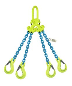 Gunnebo 5/8" x 15 ft TG4-EGKN GrabiQ Adjustable 4-Leg Grade 100 Chain Sling - 58700 lbs WLL
