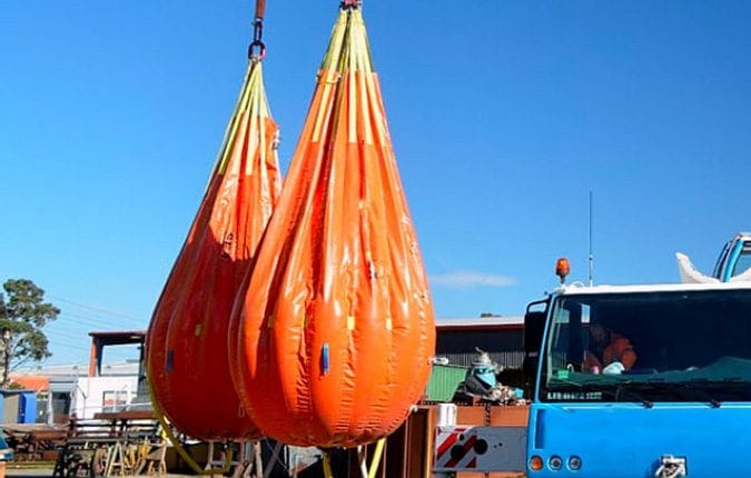 On-site proof-load test with water bags